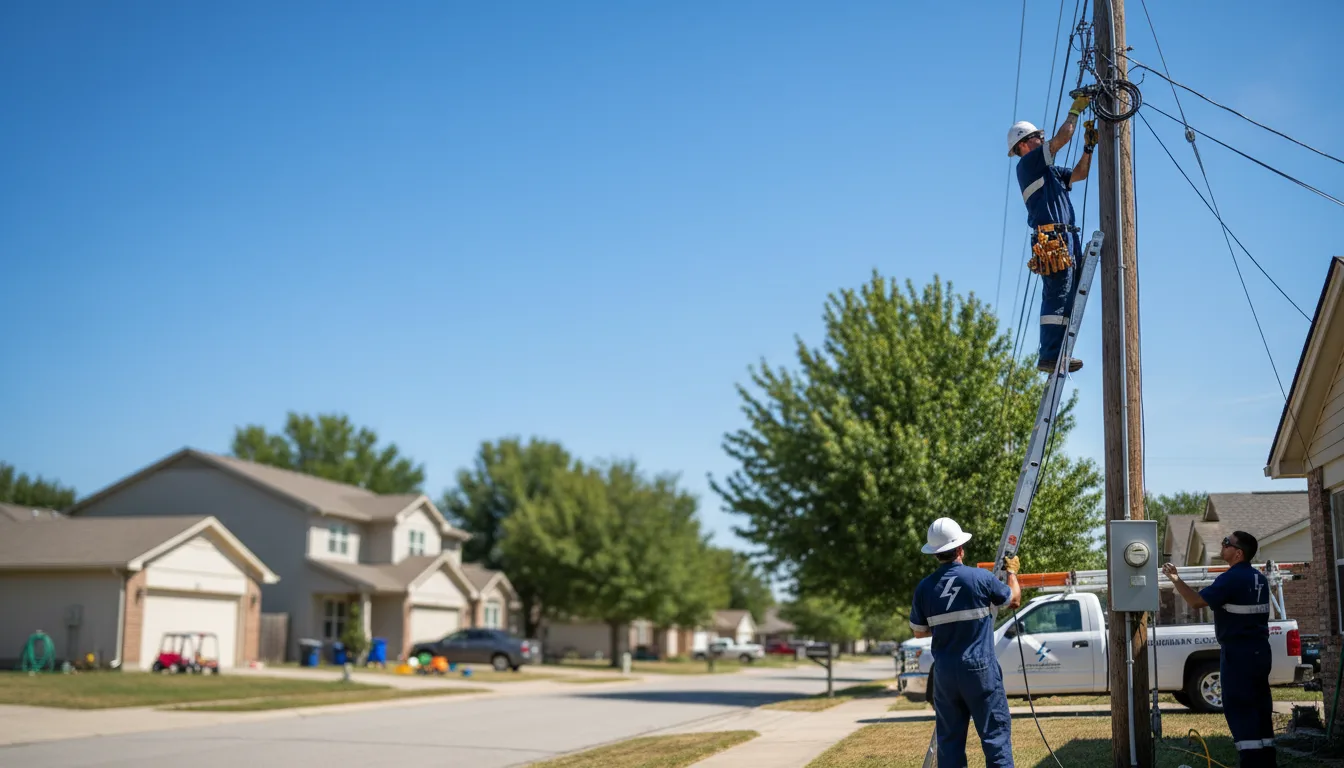 Residential electrician providing installation services in Montalba, TX
